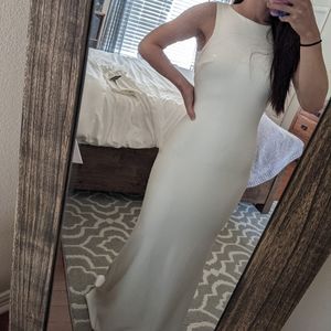 Lulu's white bridal maxi dress
